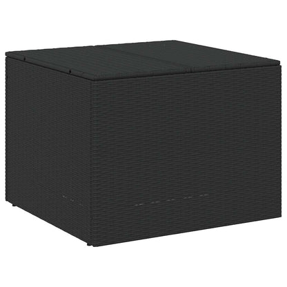vidaXL Garden Storage Box Black 291L Poly Rattan - 80 x 75 x 59 cm
