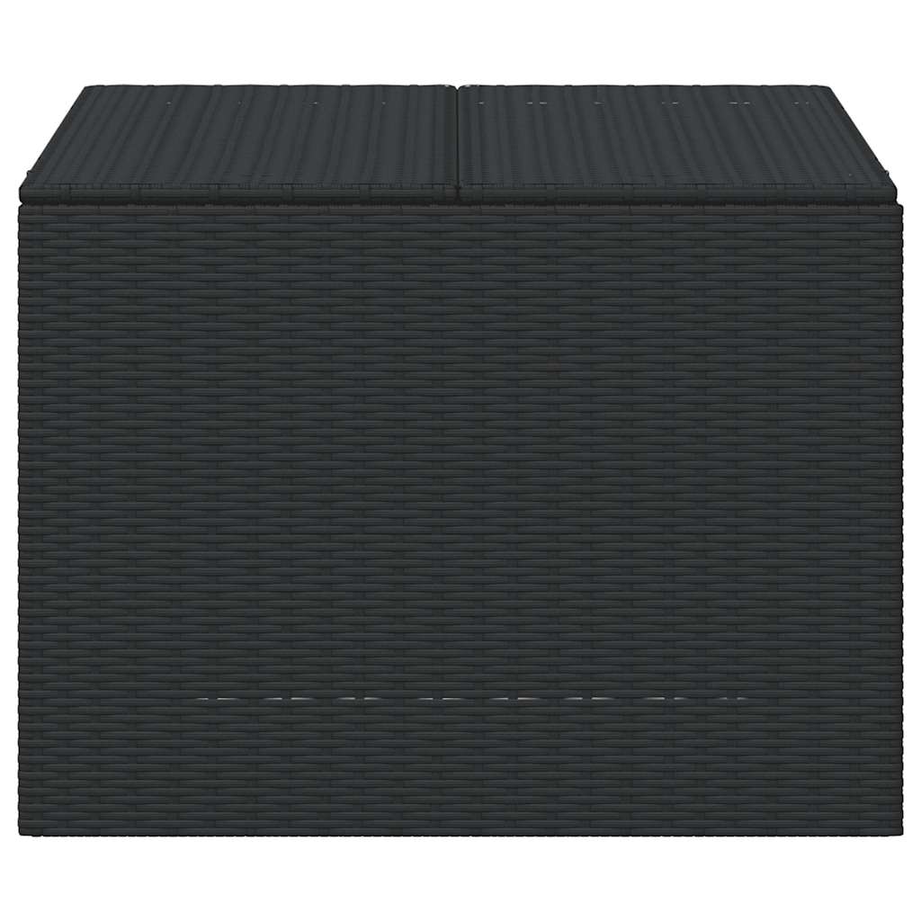 vidaXL Garden Storage Box Black 291L Poly Rattan - 80 x 75 x 59 cm