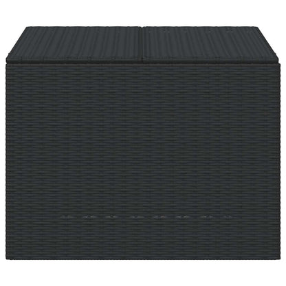 vidaXL Garden Storage Box Black 291L Poly Rattan - 80 x 75 x 59 cm