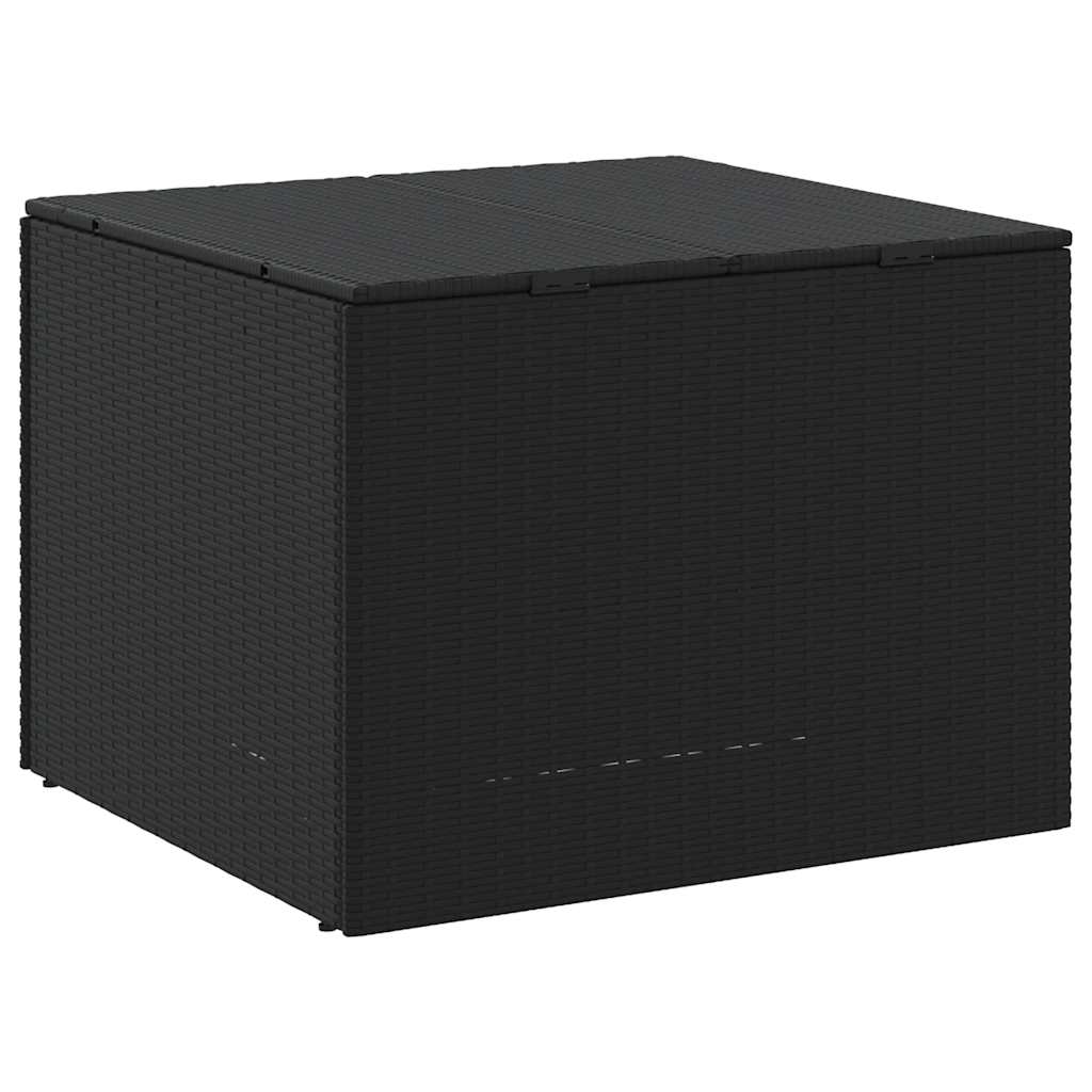 vidaXL Garden Storage Box Black 291L Poly Rattan - 80 x 75 x 59 cm