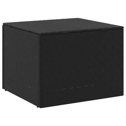 vidaXL Garden Storage Box Black 291L Poly Rattan - 80 x 75 x 59 cm