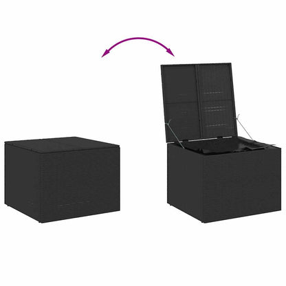 vidaXL Garden Storage Box Black 291L Poly Rattan - 80 x 75 x 59 cm