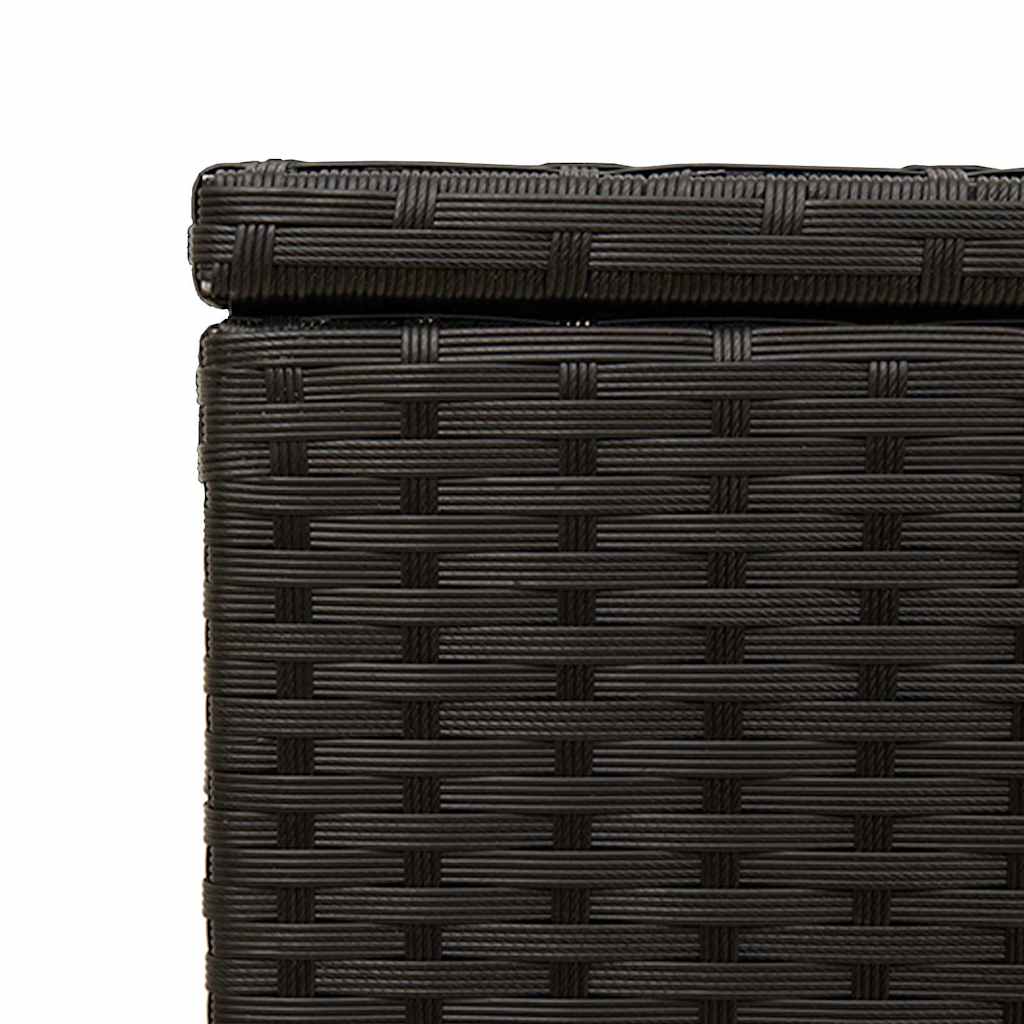 vidaXL Garden Storage Box Black 291L Poly Rattan - 80 x 75 x 59 cm