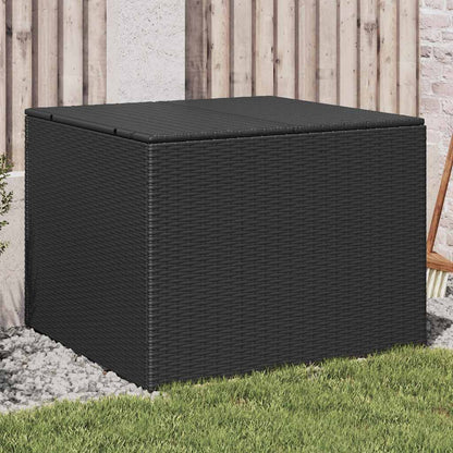 vidaXL Garden Storage Box Black 291L Poly Rattan - 80 x 75 x 59 cm