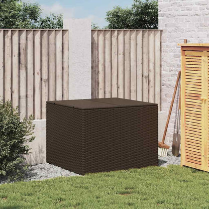 vidaXL Garden Storage Box Brown 291L Poly Rattan - 80 x 75 x 59 cm