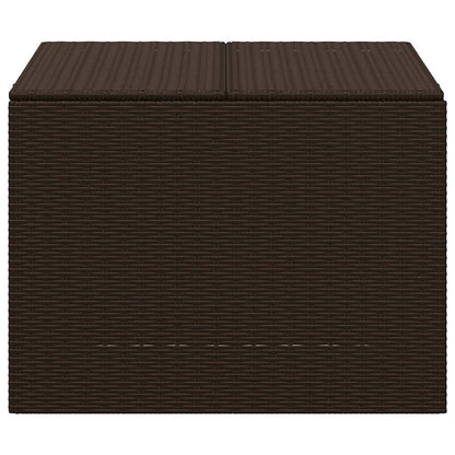 vidaXL Garden Storage Box Brown 291L Poly Rattan - 80 x 75 x 59 cm