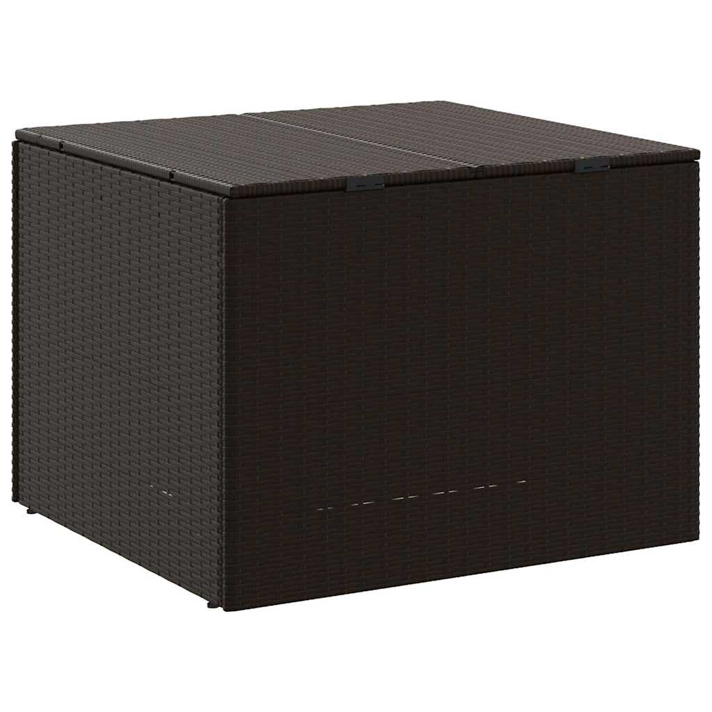 vidaXL Garden Storage Box Brown 291L Poly Rattan - 80 x 75 x 59 cm