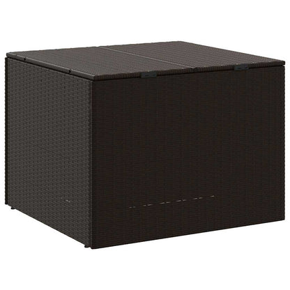vidaXL Garden Storage Box Brown 291L Poly Rattan - 80 x 75 x 59 cm