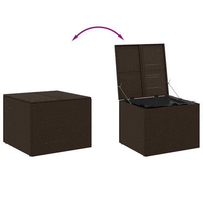 vidaXL Garden Storage Box Brown 291L Poly Rattan - 80 x 75 x 59 cm