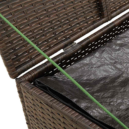 vidaXL Garden Storage Box Brown 291L Poly Rattan - 80 x 75 x 59 cm
