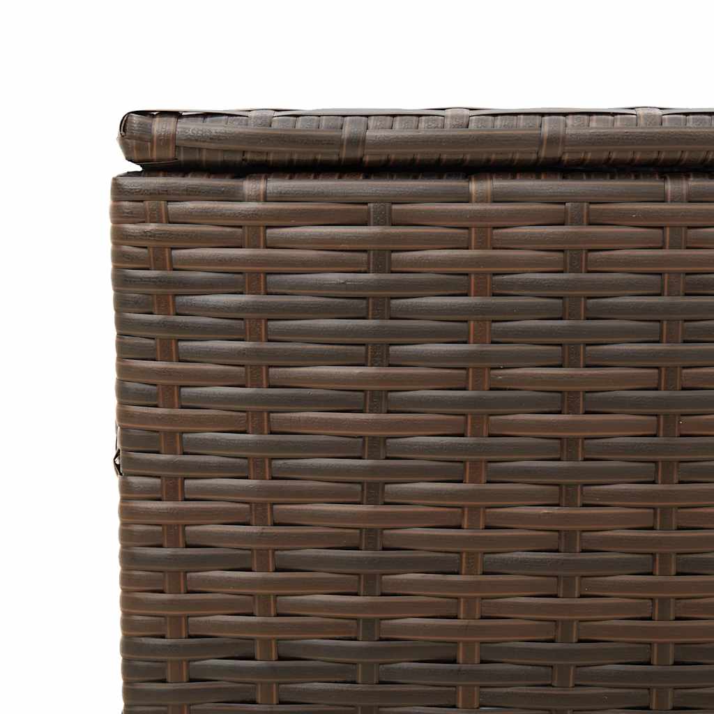 vidaXL Garden Storage Box Brown 291L Poly Rattan - 80 x 75 x 59 cm