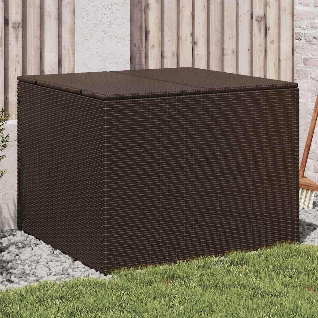 vidaXL Garden Storage Box Brown 291L Poly Rattan - 80 x 75 x 59 cm