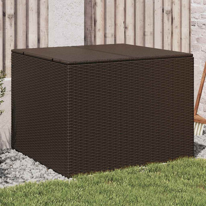 vidaXL Garden Storage Box Brown 291L Poly Rattan - 80 x 75 x 59 cm