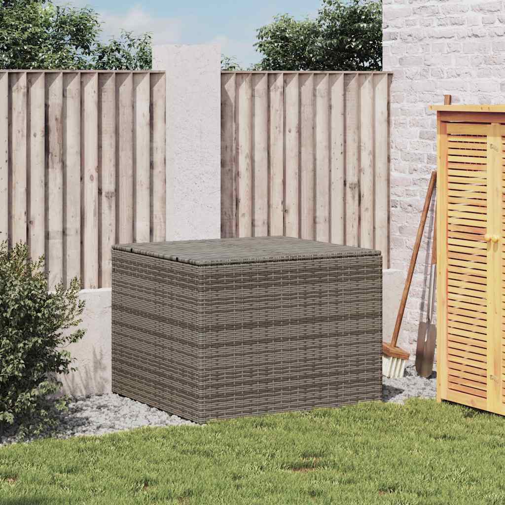 vidaXL Garden Storage Box Grey 291L Poly Rattan - 80 x 75 x 59 cm