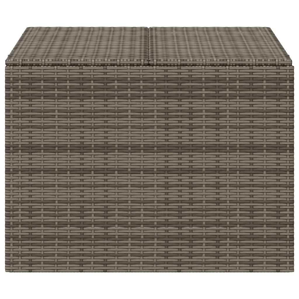 vidaXL Garden Storage Box Grey 291L Poly Rattan - 80 x 75 x 59 cm
