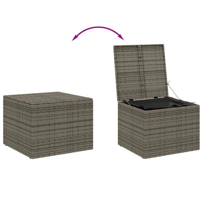 vidaXL Garden Storage Box Grey 291L Poly Rattan - 80 x 75 x 59 cm