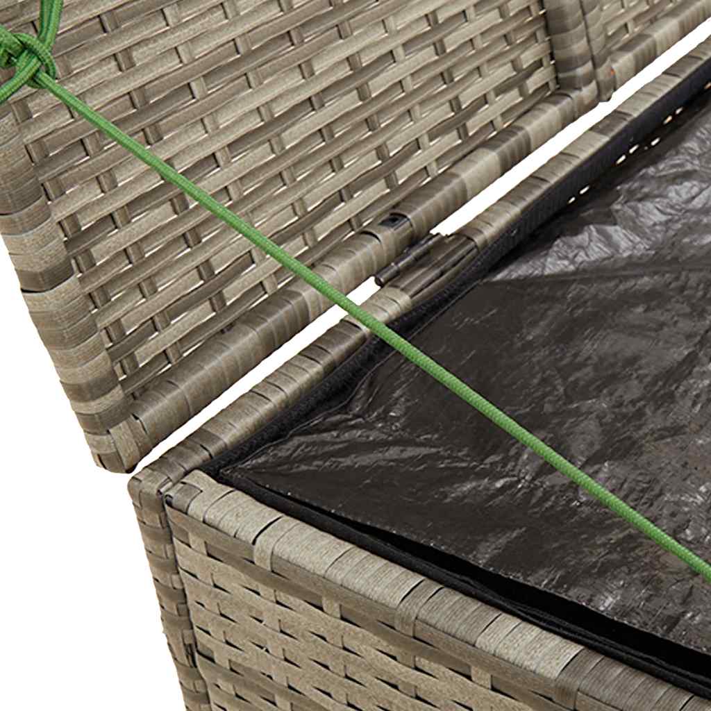 vidaXL Garden Storage Box Grey 291L Poly Rattan - 80 x 75 x 59 cm