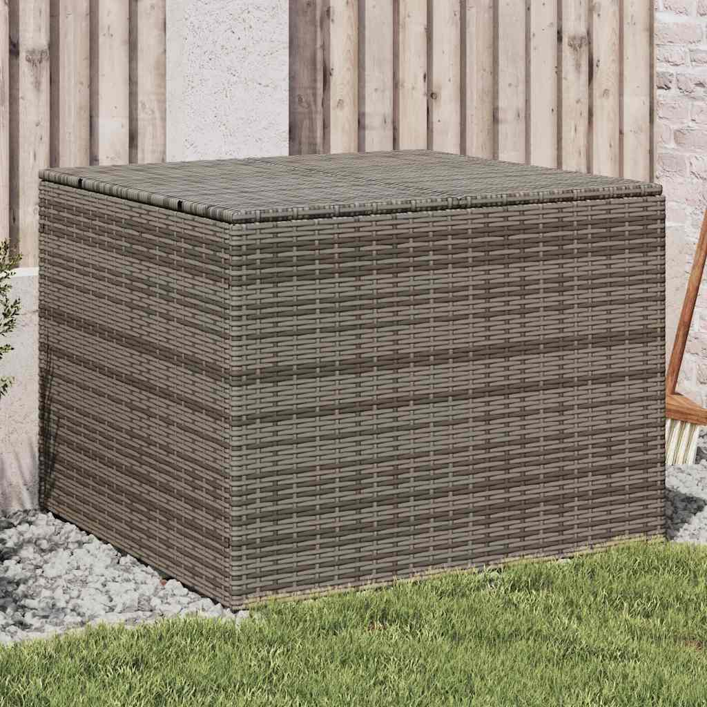 vidaXL Garden Storage Box Grey 291L Poly Rattan - 80 x 75 x 59 cm