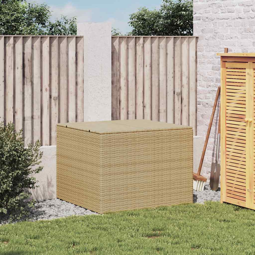 vidaXL Garden Storage Box Mix Beige 291L Poly Rattan - 80 x 75 x 59 cm