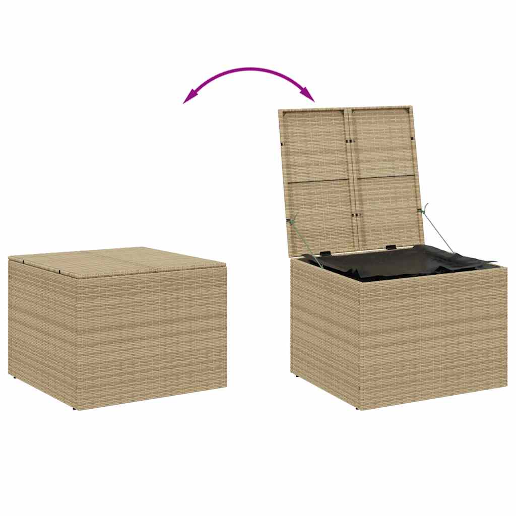 vidaXL Garden Storage Box Mix Beige 291L Poly Rattan - 80 x 75 x 59 cm
