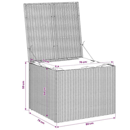 vidaXL Garden Storage Box Mix Beige 291L Poly Rattan - 80 x 75 x 59 cm
