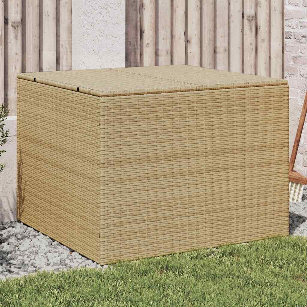 vidaXL Garden Storage Box Mix Beige 291L Poly Rattan - 80 x 75 x 59 cm