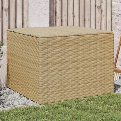 vidaXL Garden Storage Box Mix Beige 291L Poly Rattan - 80 x 75 x 59 cm