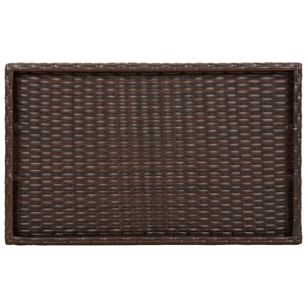 vidaXL Folding Tray Table Brown 65x40x75 cm Poly Rattan