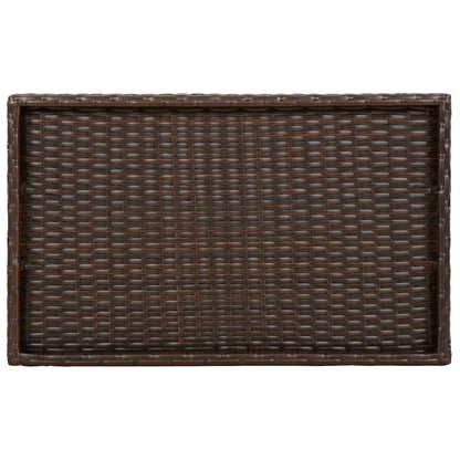 vidaXL Folding Tray Table Brown 65x40x75 cm Poly Rattan