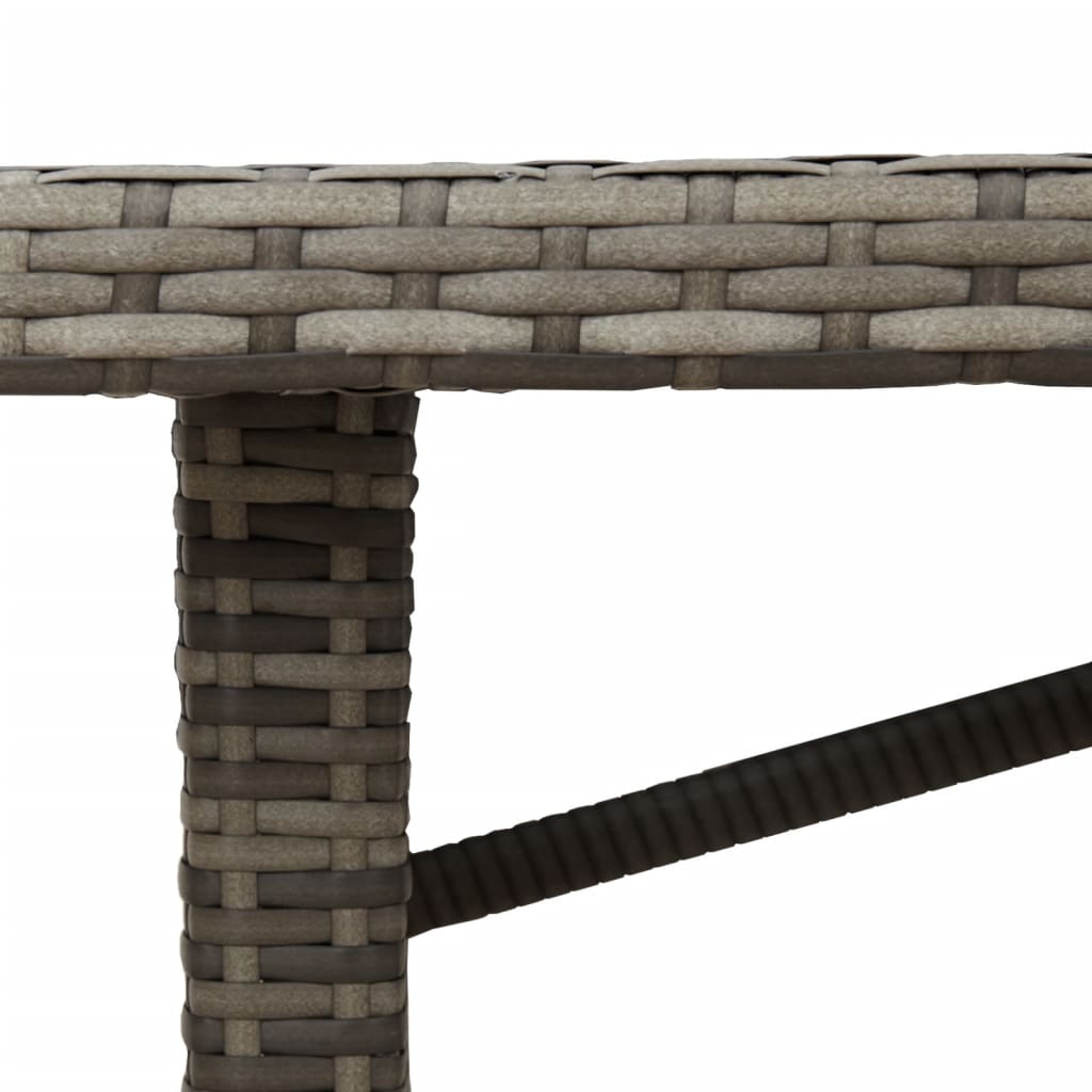 vidaXL Garden Table with Acacia Wood Top Grey 190x80x74 cm Poly Rattan