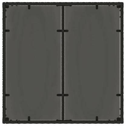 vidaXL Garden Table with Glass Top Black 90x90x75 cm Poly Rattan