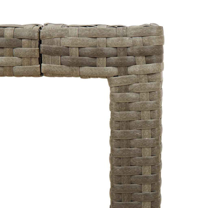 vidaXL Garden Table with Glass Top Grey 90x90x75 cm Poly Rattan