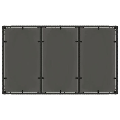 vidaXL Garden Table with Glass Top Black 150x90x75 cm Poly Rattan