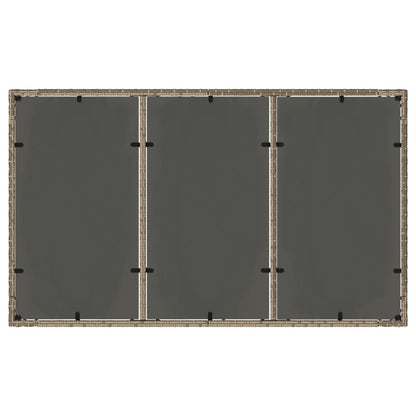 vidaXL Garden Table with Glass Top Grey 150x90x75 cm Poly Rattan