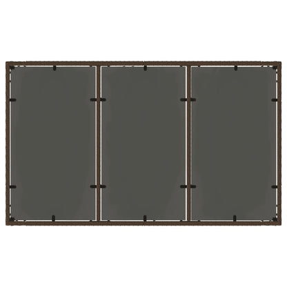 vidaXL Garden Table with Glass Top Brown 150x90x75 cm Poly Rattan