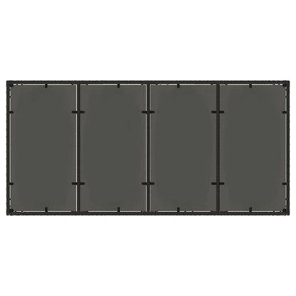 vidaXL Garden Table with Glass Top Black 190x90x75 cm Poly Rattan