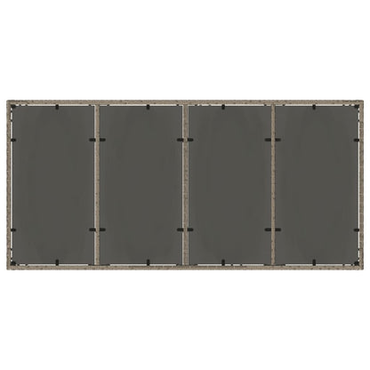 vidaXL Garden Table with Glass Top Grey 190x90x75 cm Poly Rattan