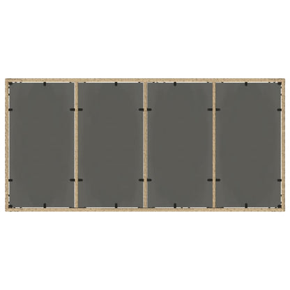 vidaXL Garden Table with Glass Top Beige 190x90x75 cm Poly Rattan