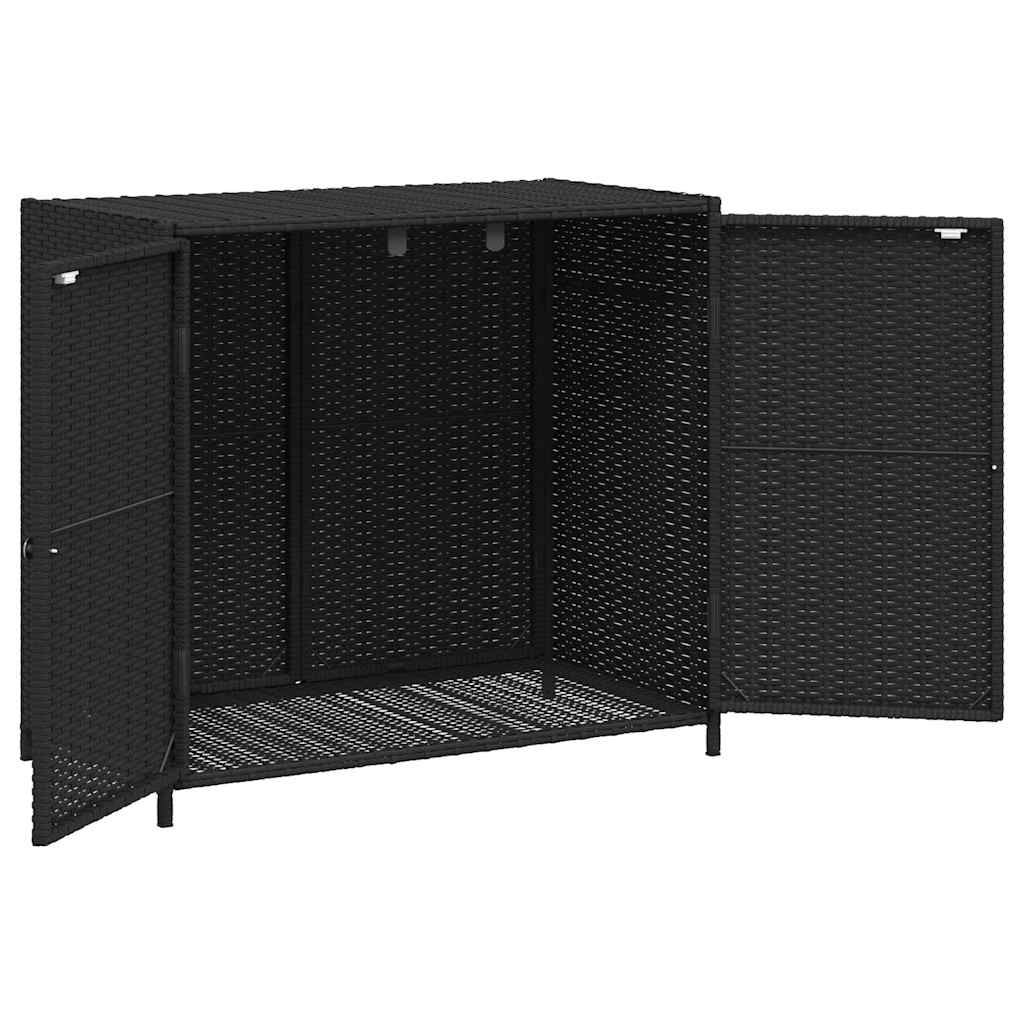 vidaXL Garden Storage Cabinet Black 83x45x76 cm Poly Rattan