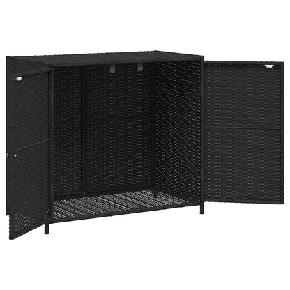 vidaXL Garden Storage Cabinet Black 83x45x76 cm Poly Rattan