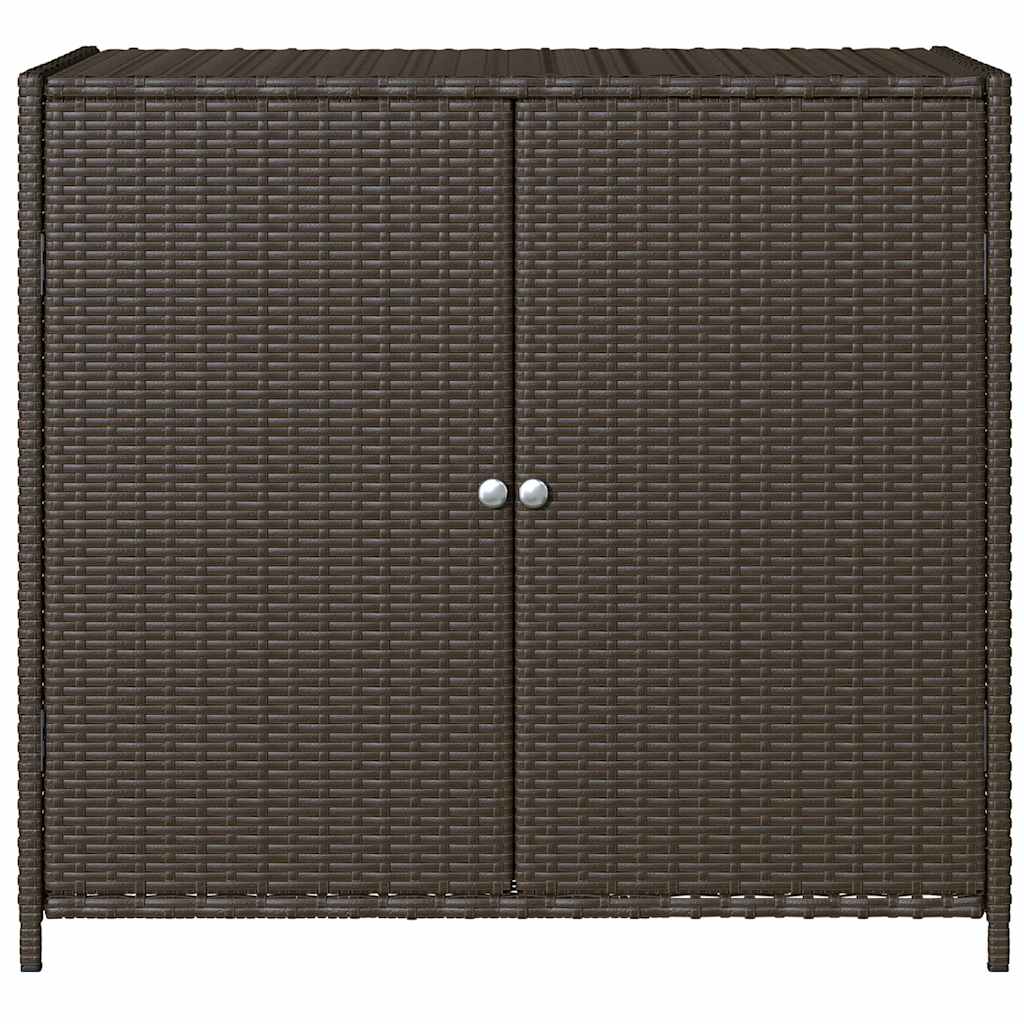 vidaXL Garden Storage Cabinet Brown 83x45x76 cm Poly Rattan