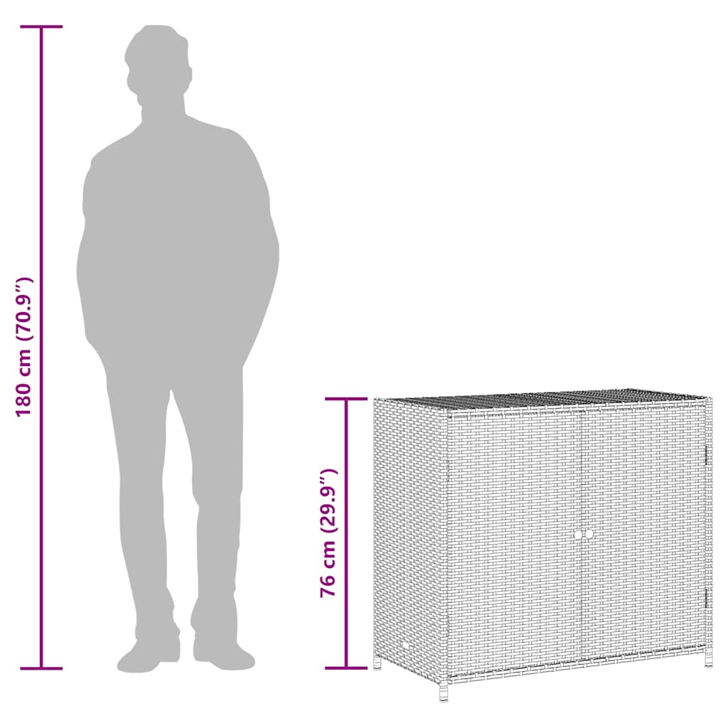 vidaXL Garden Storage Cabinet Beige 83x45x76 cm Poly Rattan