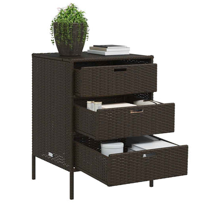 vidaXL Garden Storage Cabinet Brown 55x59x80 cm Poly Rattan