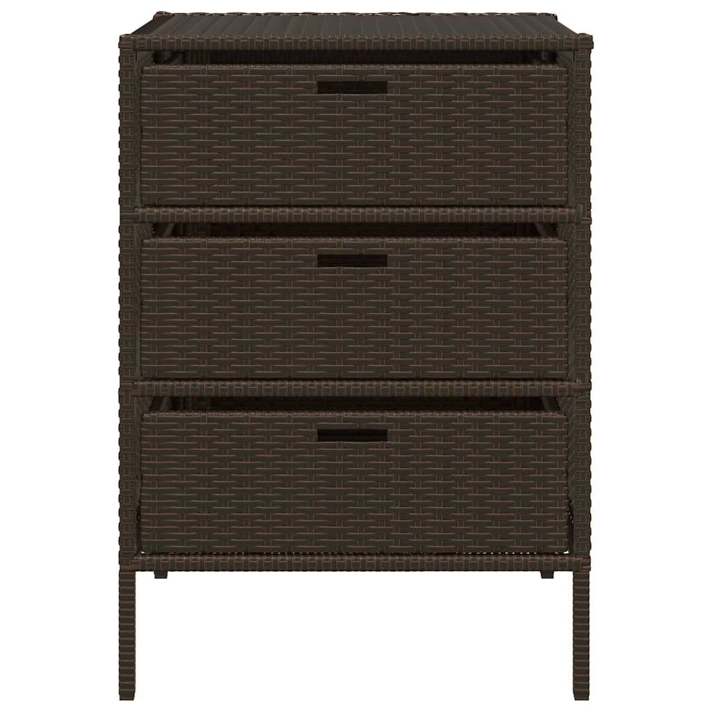 vidaXL Garden Storage Cabinet Brown 55x59x80 cm Poly Rattan