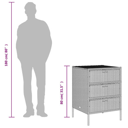 vidaXL Garden Storage Cabinet Brown 55x59x80 cm Poly Rattan