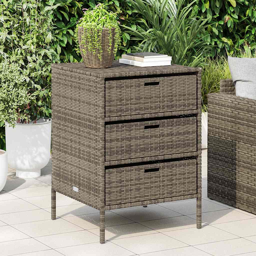 vidaXL Garden Storage Cabinet Grey 55x59x80 cm Poly Rattan