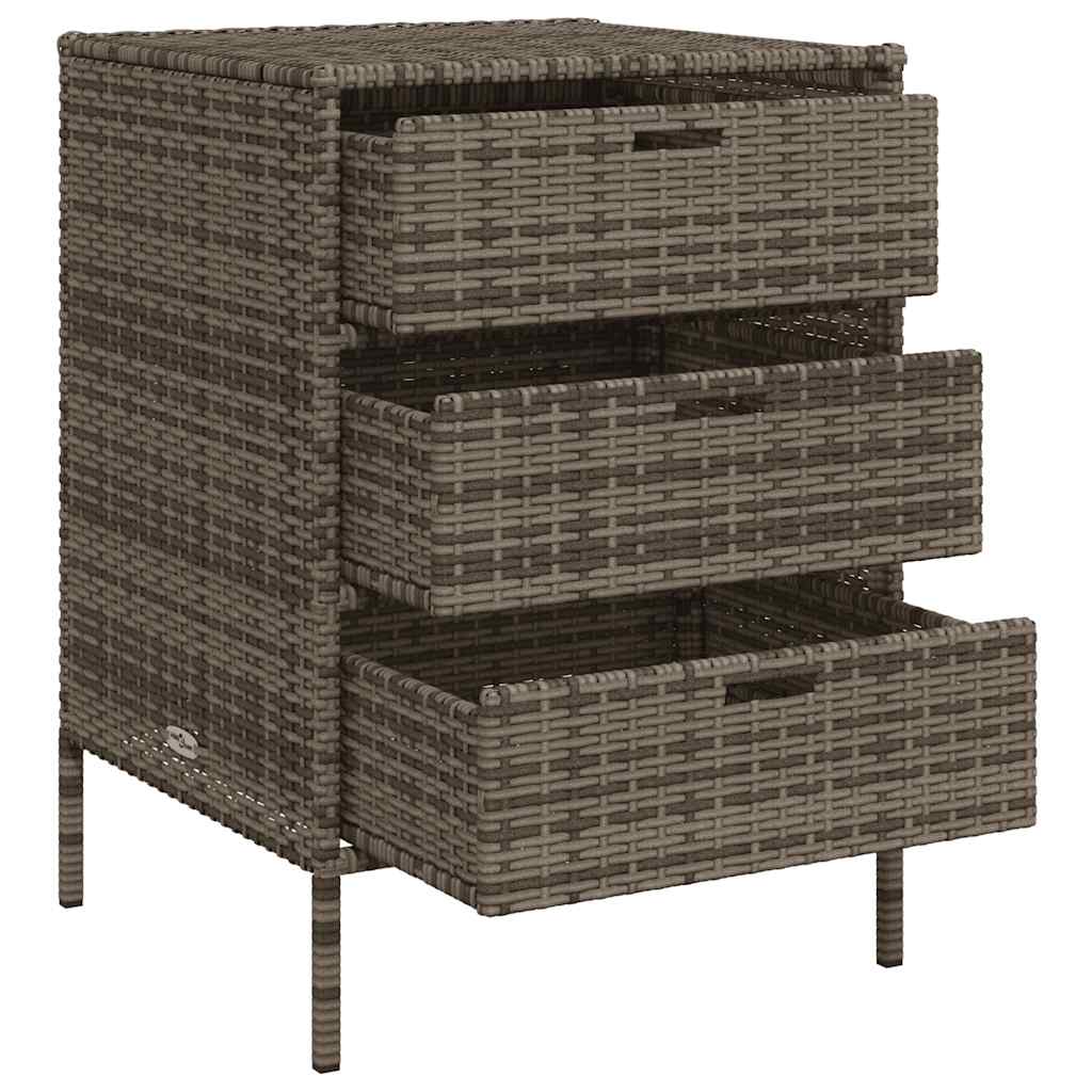 vidaXL Garden Storage Cabinet Grey 55x59x80 cm Poly Rattan