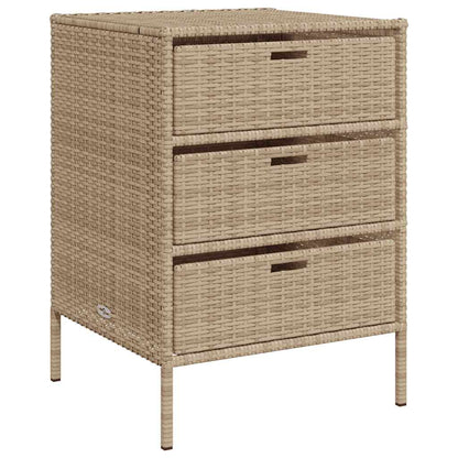 vidaXL Garden Storage Cabinet Beige 55x59x80 cm Poly Rattan