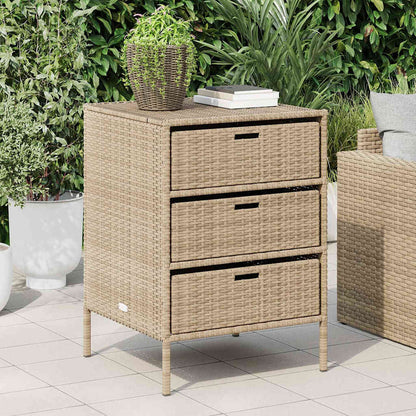 vidaXL Garden Storage Cabinet Beige 55x59x80 cm Poly Rattan
