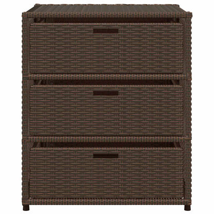vidaXL Garden Storage Cabinet Brown 55x59x69 cm Poly Rattan